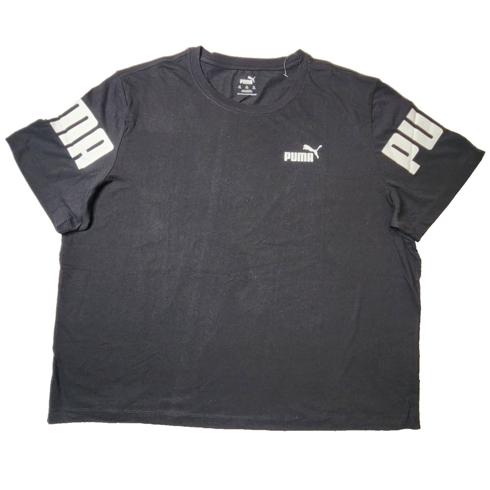 PUMA Essentials Men's Overside Logo Crew Neck Short Sleeve T-Shirt Black XXL
